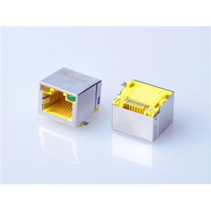 HULYN RJ45 1x1 Jack, Shielded RJ45 Modular Jack, Through Hole Type, SMT,with LEDs