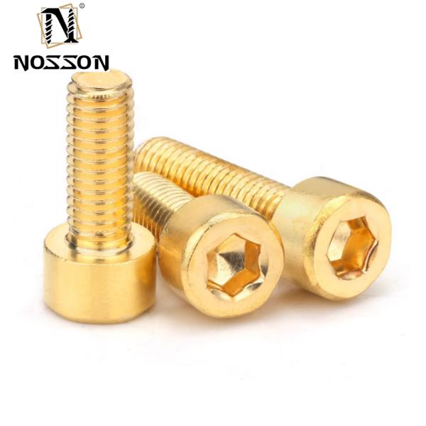 Highly Durable Custom Threads Brass Micro Hexagon Socket Head Screw with Plain Finish and ROUND Head Style