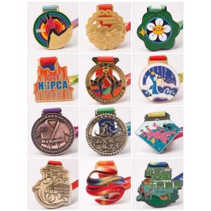 3 Inch Custom Medals Die Cast Custom Engraved Medals Rose Gold Custom Enamel