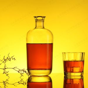 Transparent Super Flint Glass Bottle with Cap Cover 700ml 750ml Custom Size