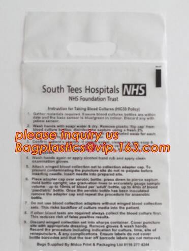 Quality biohazard specimen k bag with pocket, recycled custom printed ldpe 3 layers specimen bag k bag, pac, pacrite for sale