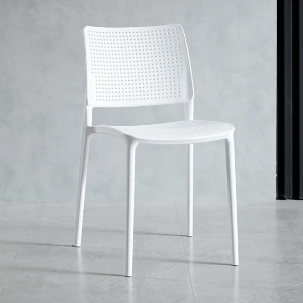 Stackable Outdoor Dining Chair in Colorful PP Plastic Material for Modern Home Furniture W41.5*L55*H79 *SH45.5cm