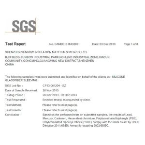 Shenzhen Sunbow Insulation Materials MFG. CO., LTD Certifications