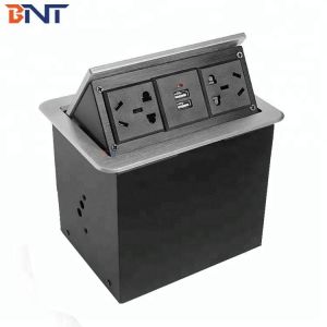 Office Floor Outlet for Desktop Hydraulic Pop Up Type Power Socket with Aluminum