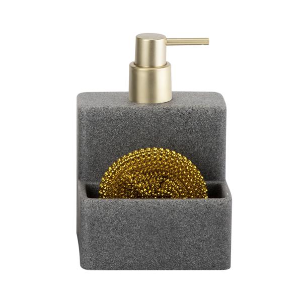 2N1 Grey & White Polyresin Kitchen Utility Caddy Marble Print Sink Caddy Household