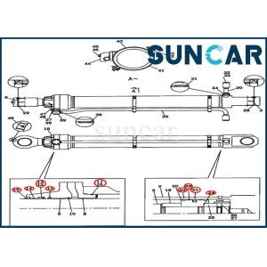 LZ00313 Bucket Cylinder Service Kit CX800 Case Excavator Hydraulic Arm Sealing