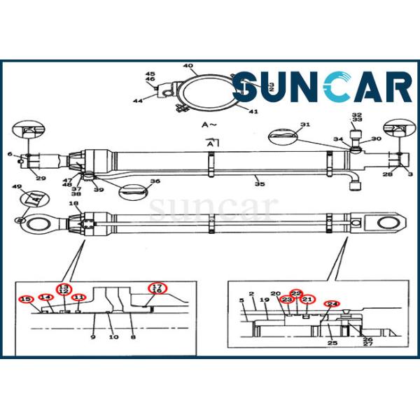 LZ00313 Bucket Cylinder Service Kit CX800 Case Excavator Hydraulic Arm Sealing