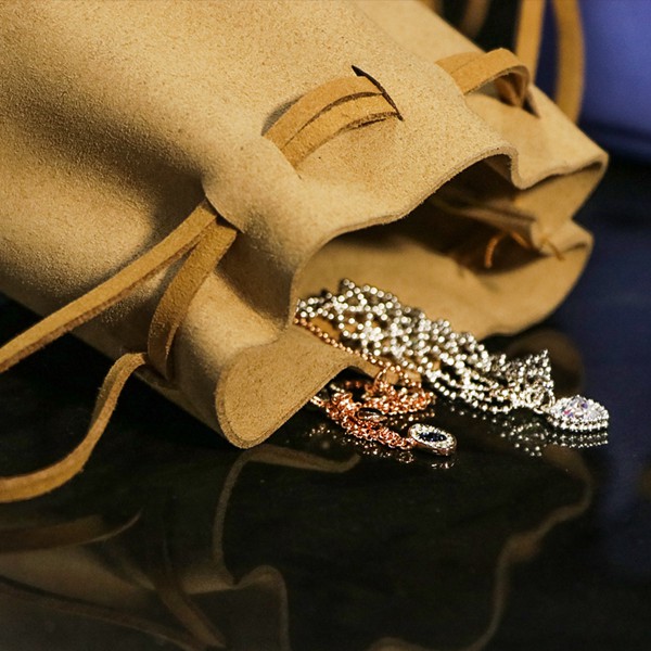 Daily Jewelry Packaging Microfiber Suede Drawstring Gift Bag