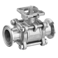 SS 3PC Clamp End Ball Valves with ISO5211 Mounting Pad , CF8M / CF8 / WCB