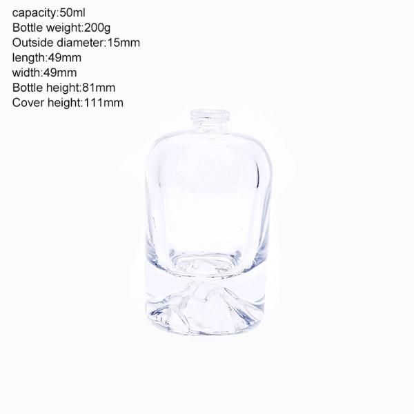 Bayonet Lid Luxury 50ml Cosmetic Glass Bottles With Volcano Bottom