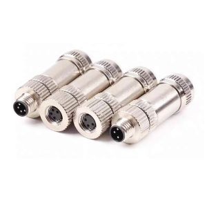 M8 IP67 Circular Connector Male Shield Plug 3 4 5 6 8 Pin Assembly Type