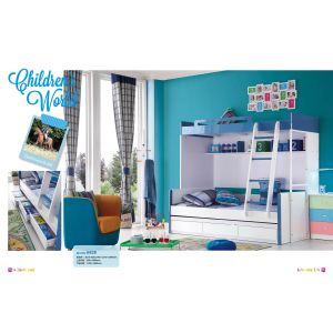 China glossy wooden bunk bed with drawers and pulled bed,#6628 on sale