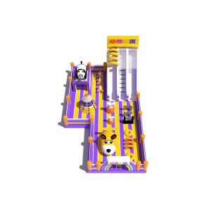 China Animals Theme Park Playground Inflatable Jumping Castle With Two Slides on sale