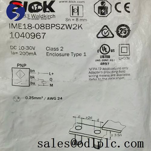 IME18-08BPSZW2K Sick PLC Inductive proximity sensor sensor, 6.48mm range, M18 X