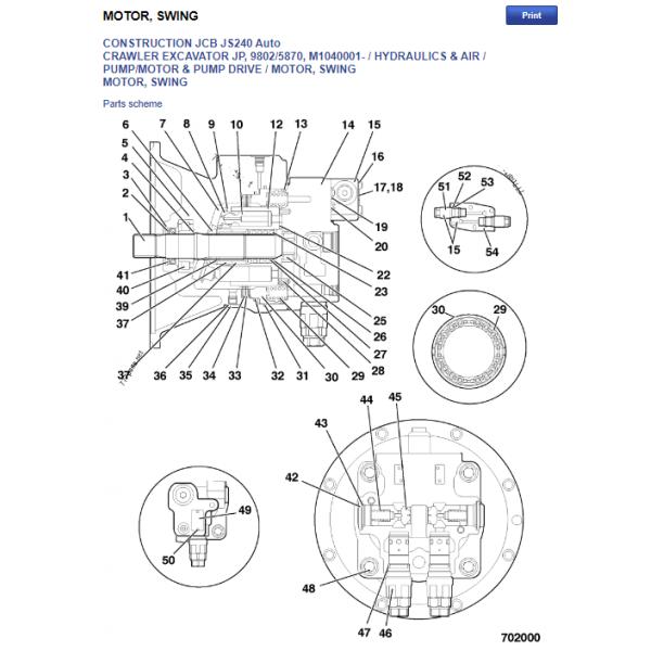 JS260 Excavator parts Swing Motor 20925266 Slewing Motors JCB Swing Device