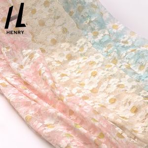 ODM Pattern Printed Lace Knit Mesh Fabric For Women Clothing