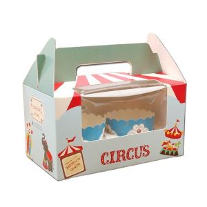 Recyclable CupCake Takeaway Custom Food Packaging Boxes Spot UV