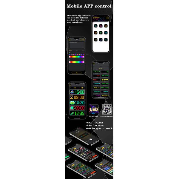 Flexible LED Sign Board 16*32 App Control Programmable Message Scrolling Display Flexible Car Led Panel