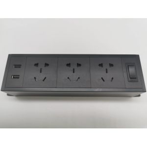 Electric Desk Clamp Under Table Mount Power Strip Outlet Retractable