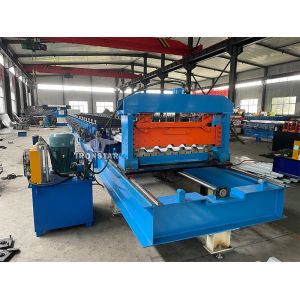 Tracking cutting trapezoidal roofing sheet roll forming machine for Saudi Arabia