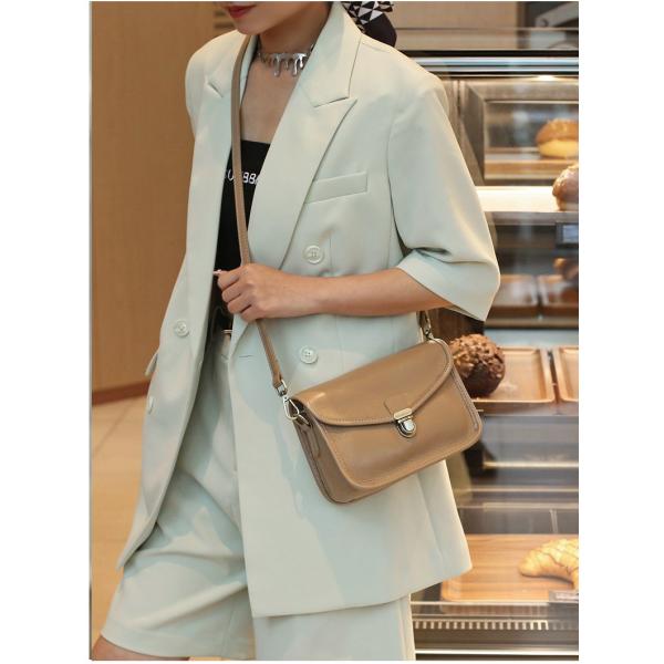 2024 Genuine Leather Shoulder Crossbody Bag with Polyester Lining and Large Capacity