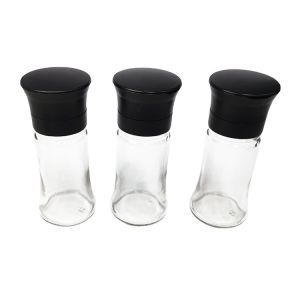 Round Glass Spice Black 2 In 1 148.9g 100ml Pepper Salt Mill