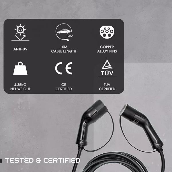 32A 1 Phase Mode Level 3 Ev Charging Cable Type 2 To Type 2