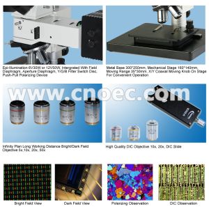 BF / DF DIC Metallurgical Optical Microscope Halogen Lamp Infinity System A13