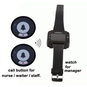 Alibaba best price office wireless call bell system with wrist watch pager for