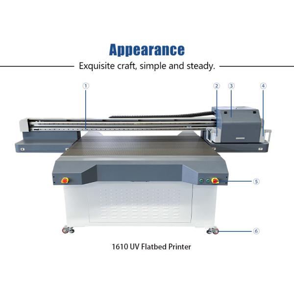 1200x2500mm UV LED Flatbed Printer With 50mm-100mm Max Printing USB 3.0