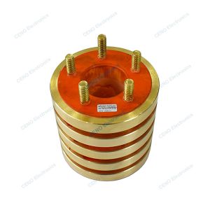 Carbon brush slip ring with 5 circuits 100A current and option for robot