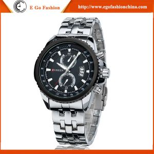 Model No. 8082 Cool Man's Watch 3 Subdials for Men Full Stainless Steel Watch