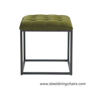 Black square tufted storage ottoman