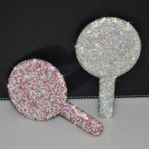 Wholesale Light Pink Circle Rhinestone Mirror for On-the-Go Touch Ups and Makeup Application from china suppliers