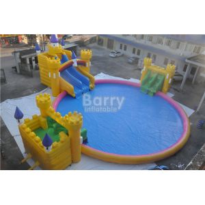 Customized 0.9mm PVC Inflatable Water Park Ground Water Castle