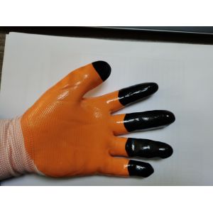 13G Double Dip Nitrile Coated Work Gloves For Heavy Work