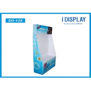 Innovative Corrugated Cardboard Hook Display Stands Blue Color For Phone Case
