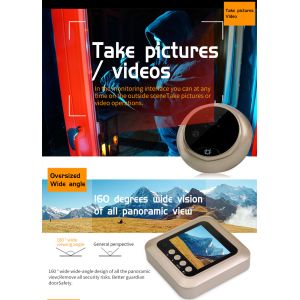 wide angle glass lens Brass Door Eye with cover peeping door viewer