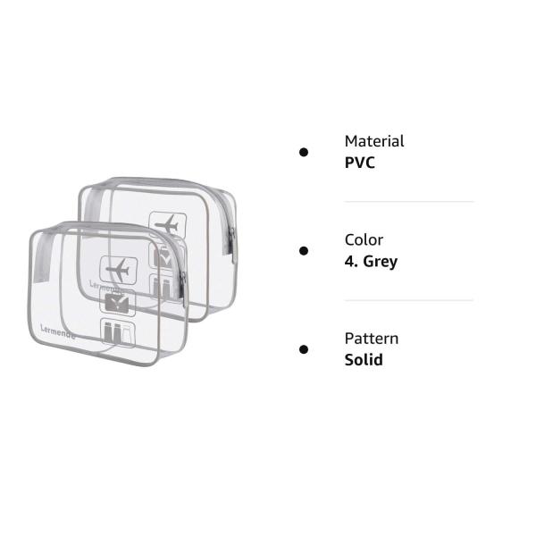 Lager Capacity Soft Waterproof Toiletry Bag Durable Grey Large