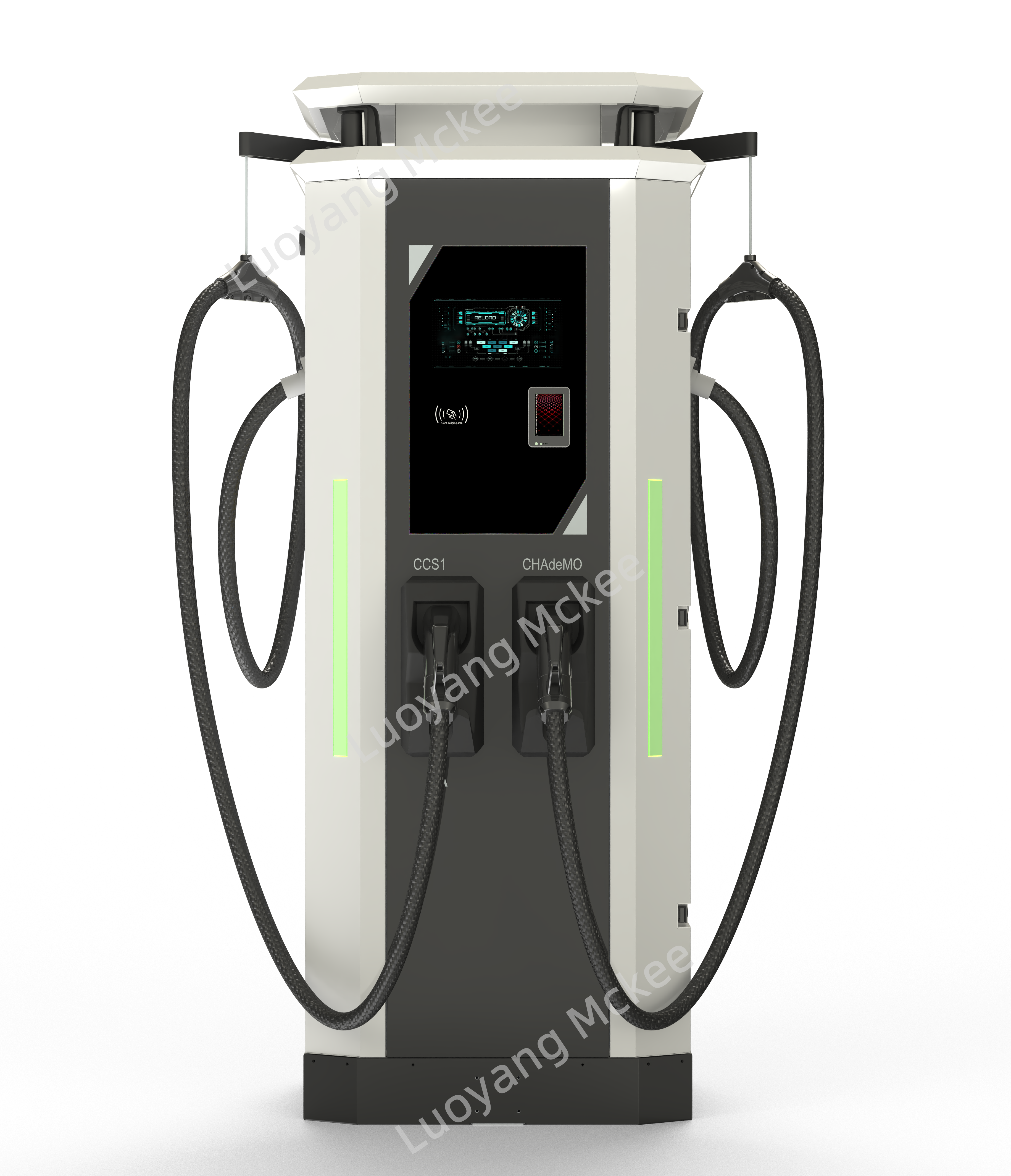 Integrated Dual-Gun DC Charging Pile with 10.1-inch Color Touch Screen and AC380V±15% Input for EV Charging Station