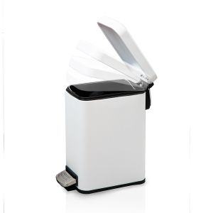 Style Rolling Cover Type Pedal Trash Bin Bathroom 5L Trash Can Foot Operated