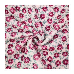 Flower Printed Jacquard Velour Velvet Fabric 310gsm 100% Polyester