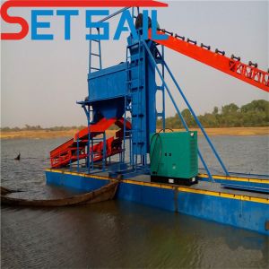 Electric QHMB-3 Lake Chain Bucket Gold Mining Dredger for River Diamond at