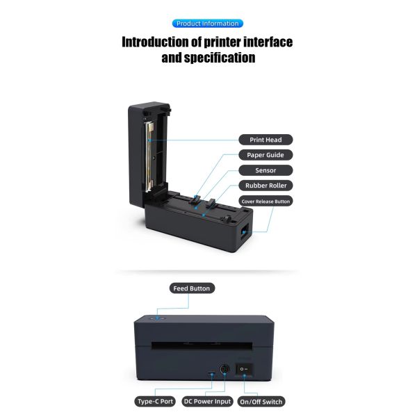 Professional 4x6 Thermal Barcode Printer Marklife High Speed Shipping Label Maker (160mm/s)