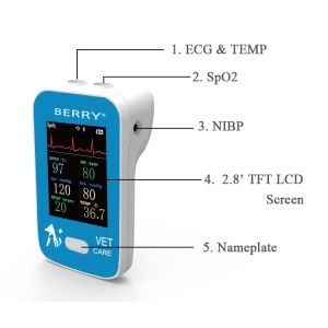 Multiparameter Veterinary Patient Monitor Lightweight Real-Time Monitoring