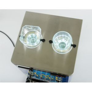 black color double tank Liquor Tap Dispenser which can serve two different