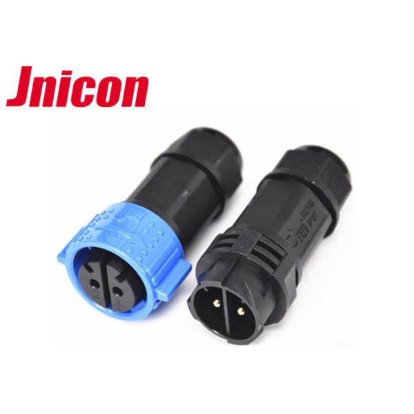 2 Pin Industrial Power Cable Connectors IP67 Electrical Panel Mount With Dust