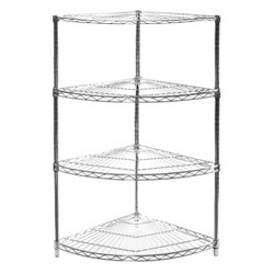 China Radius Corner Home Wire Shelving , Chrome Kitchen Storage Racks With 4 Shelves on sale