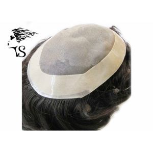 Men's Toupee Hair Pieces With Pu Coated All Around Perimeter And Folded Lace