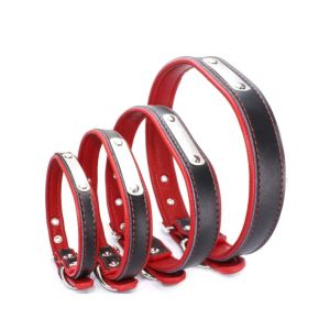 Adjustable PU Leather Dog Collars Custom Pet Collar Leash